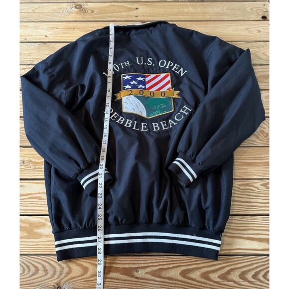 Slazenger Varsity Jacket Size Medium Men’s Black 100th US Open Pebble Beach - Picture 5 of 7